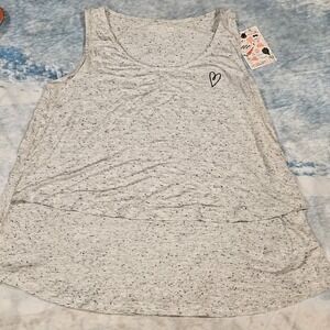 Latched Mama 1X Breastfeeding Nursing Tank Top Gray Speckled NWT